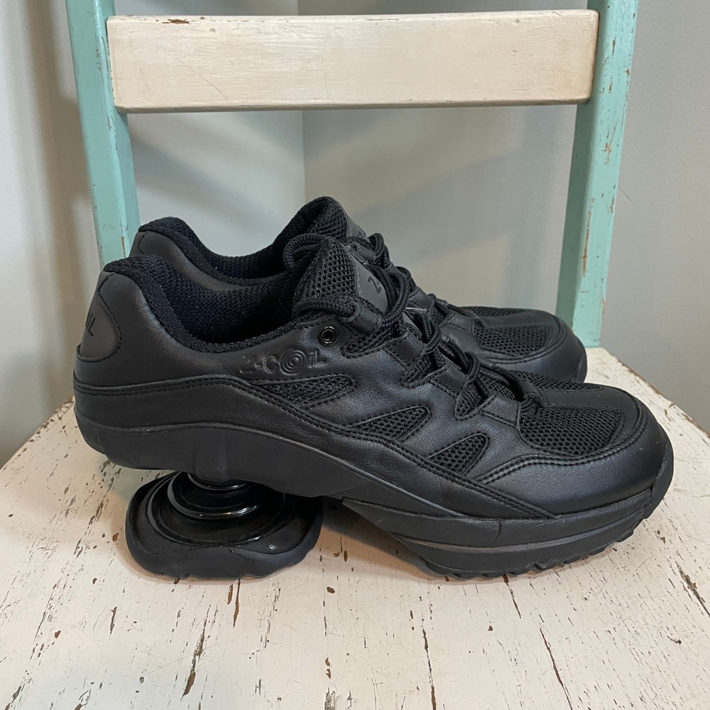 Z-Coil Freedom Black Leather Mesh Orthopedic Coil Walking Shoes Mens 8 Euro 41